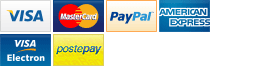 Accettiamo VISA, MasterCard, PayPal, AMEX, VISA Electron e PostePay